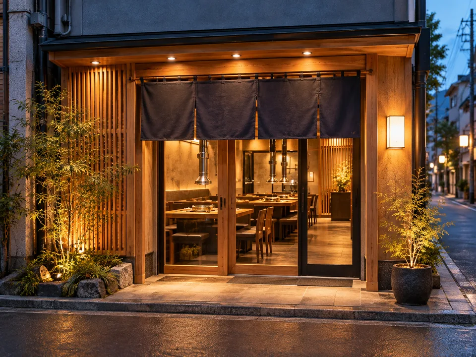 焼肉店の外観イメージ（AI生成の利用イメージ）